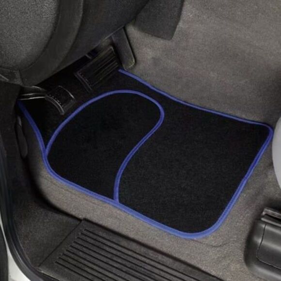 4 Universal Non-Slip Car Floor Mats FH Group Blue Bolt Stitched Floor Mats - Picture 2 of 4